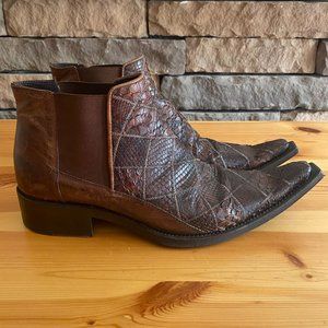 VITORIO VIRGILI  MEN'S LEATHER ANKLE BOOTS SIZE 42 US 9.5M